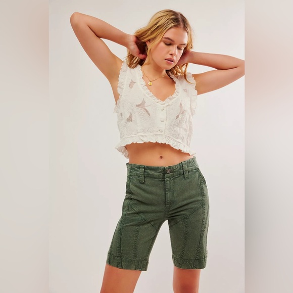 Free‎ People Bette Washed Moto Shorts size 2 NWT - Picture 1 of 8